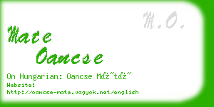 mate oancse business card